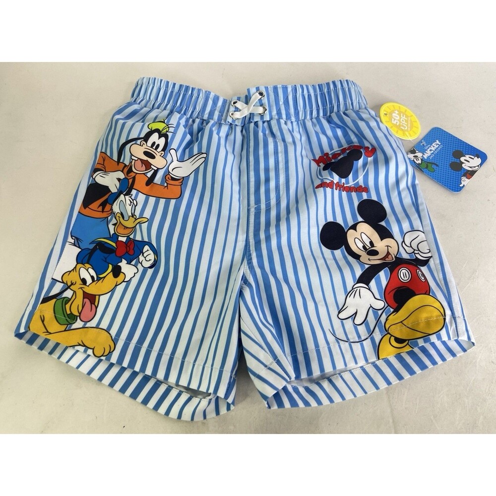 Disney Mickey and Friends Swim Trunks Shorts Lined Swimwear Bottoms Boys Size 5